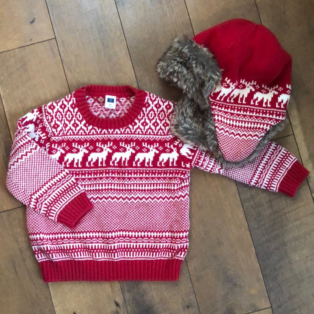 Janie and Jack sweater and hat! 2T